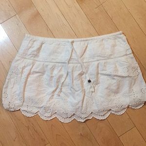 White scalloped eyelet skirt